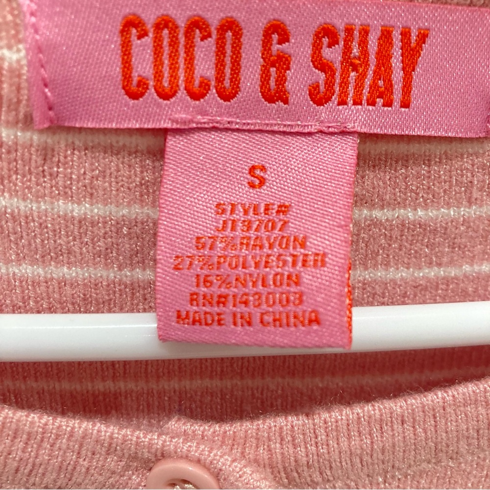 Pink striped cardigan sweater - Picture 4 of 9